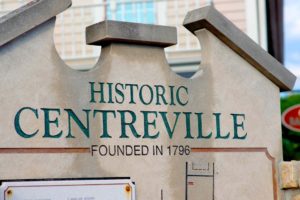 "Historic Centreville sign in downtown.