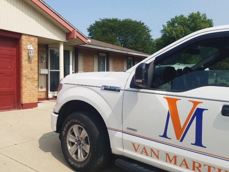 Van Martin Roofing providing a free roof estimate in Trotwood, Ohio.