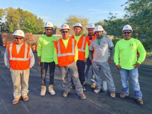 Commercial roofing crew
