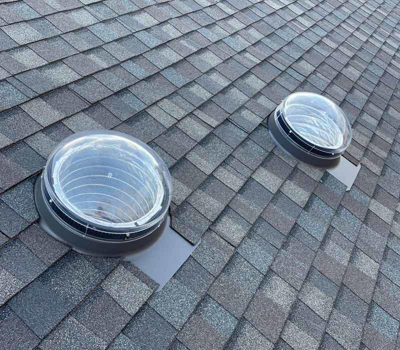2 Velux sun tunnels installed on a new roof in Loveland, Ohio