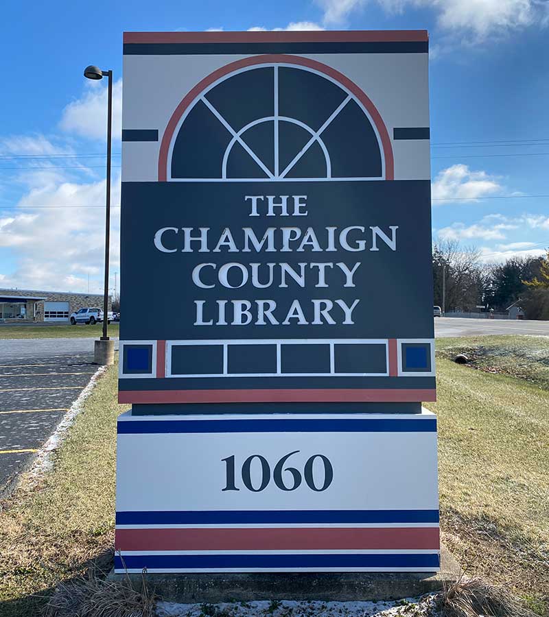 Champaign County Library Sign