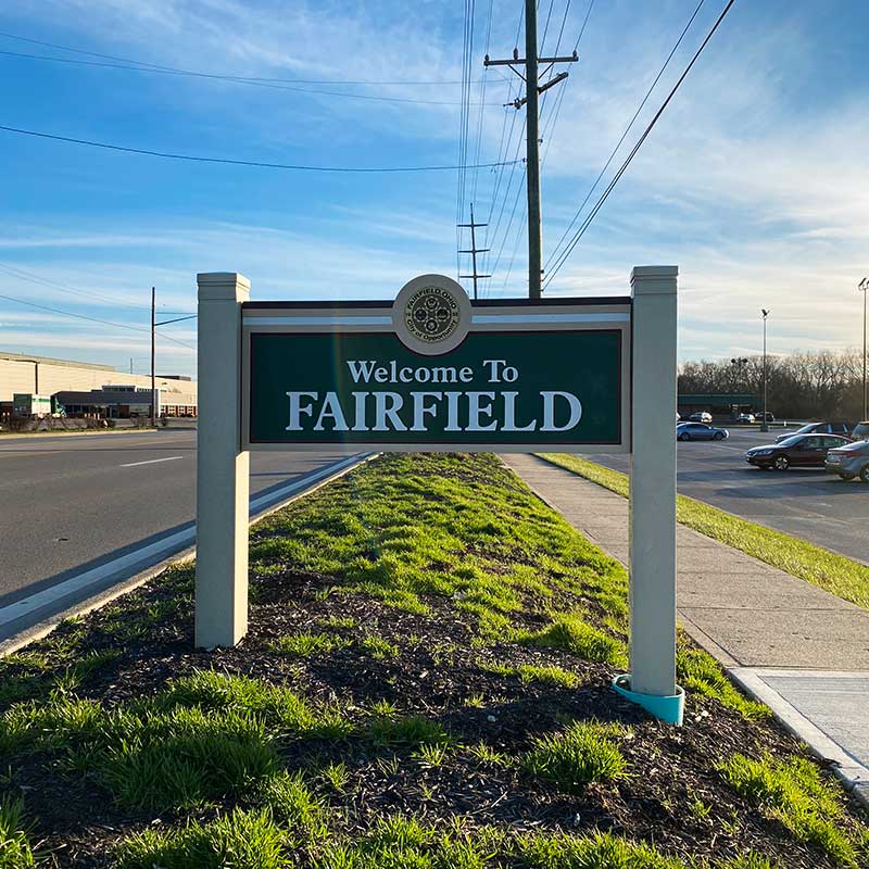 Welcome to Fairfield sign