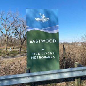 Eastwood Park sign in Riverside Ohio