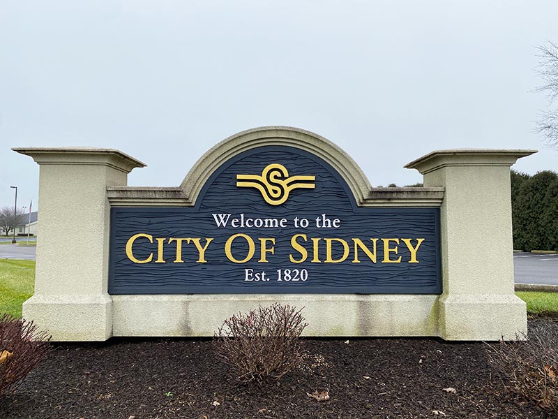 Sidney Ohio welcome sign